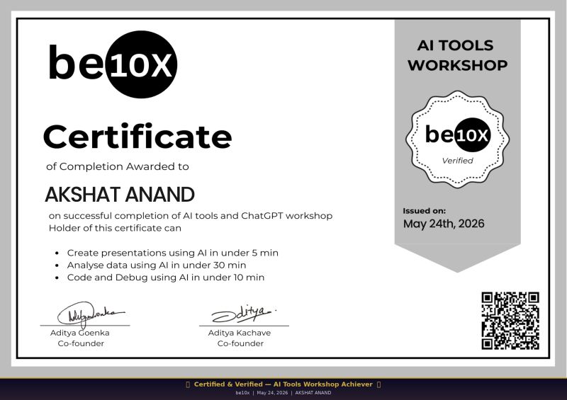 Be10x Certificate
